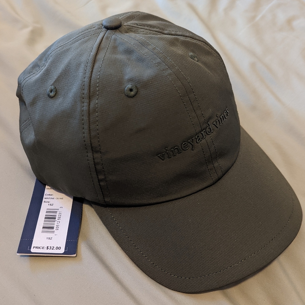 Vineyard Vines Marine Olive Performance Baseball Hat